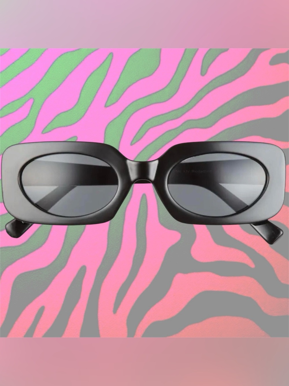 Black Rectangular Fashion Sunglasses - Unbranded